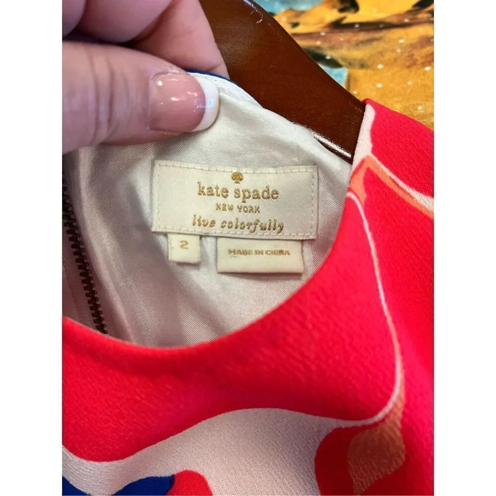 Kate Spade Ramona Floral Hi-Lo Back Striped Top sz 2 EUC